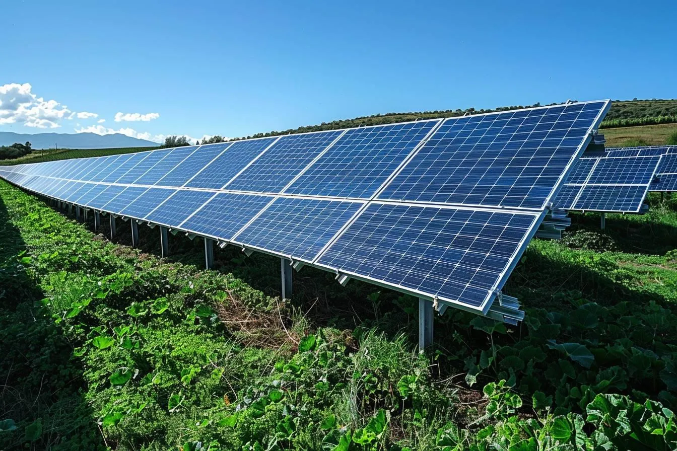 Utilisation de panneaux solaires dans des champs agricoles